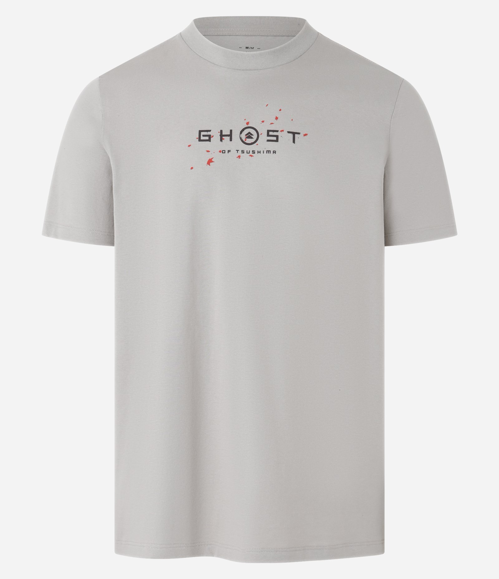 Camiseta Regular em Algodão com Estampa Ghost of Tsushima Cinza 5