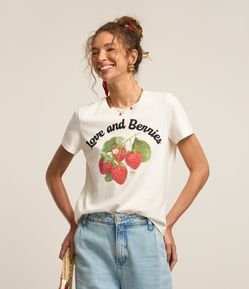 Blusa em Algodão com Estampa Moranguinhos