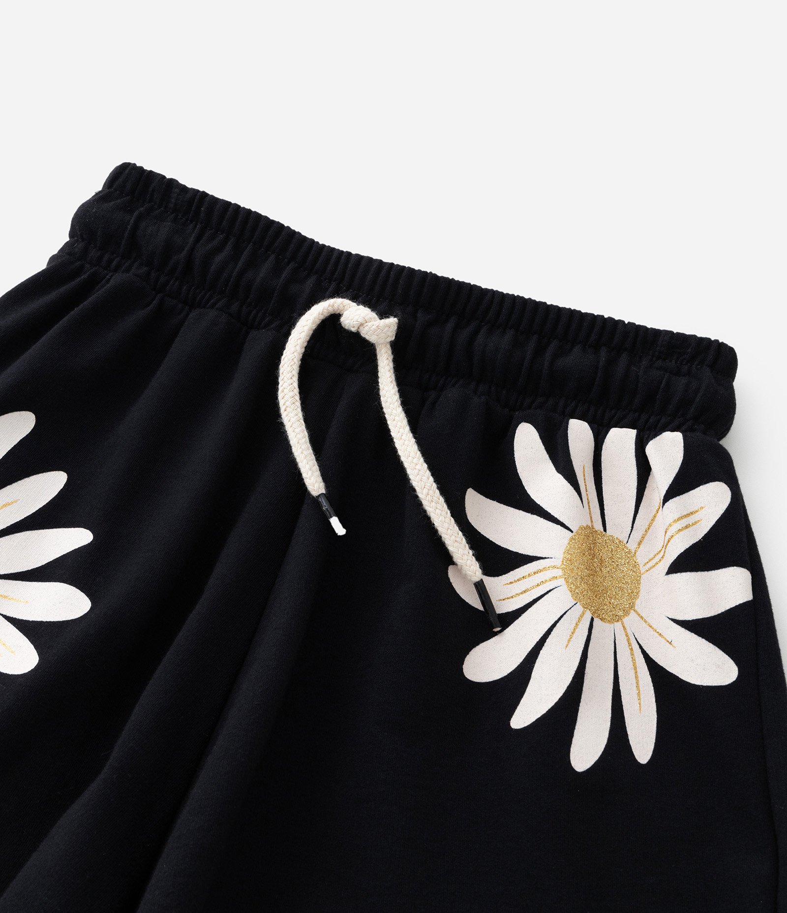 Short Infantil Estampado de Flores e Detalhe de Paetê - Tam 5 a 14 anos Preto 6