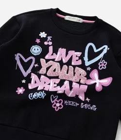 Casaco Infantil com Bordado em Paetês - Tam 5 a 14 Anos