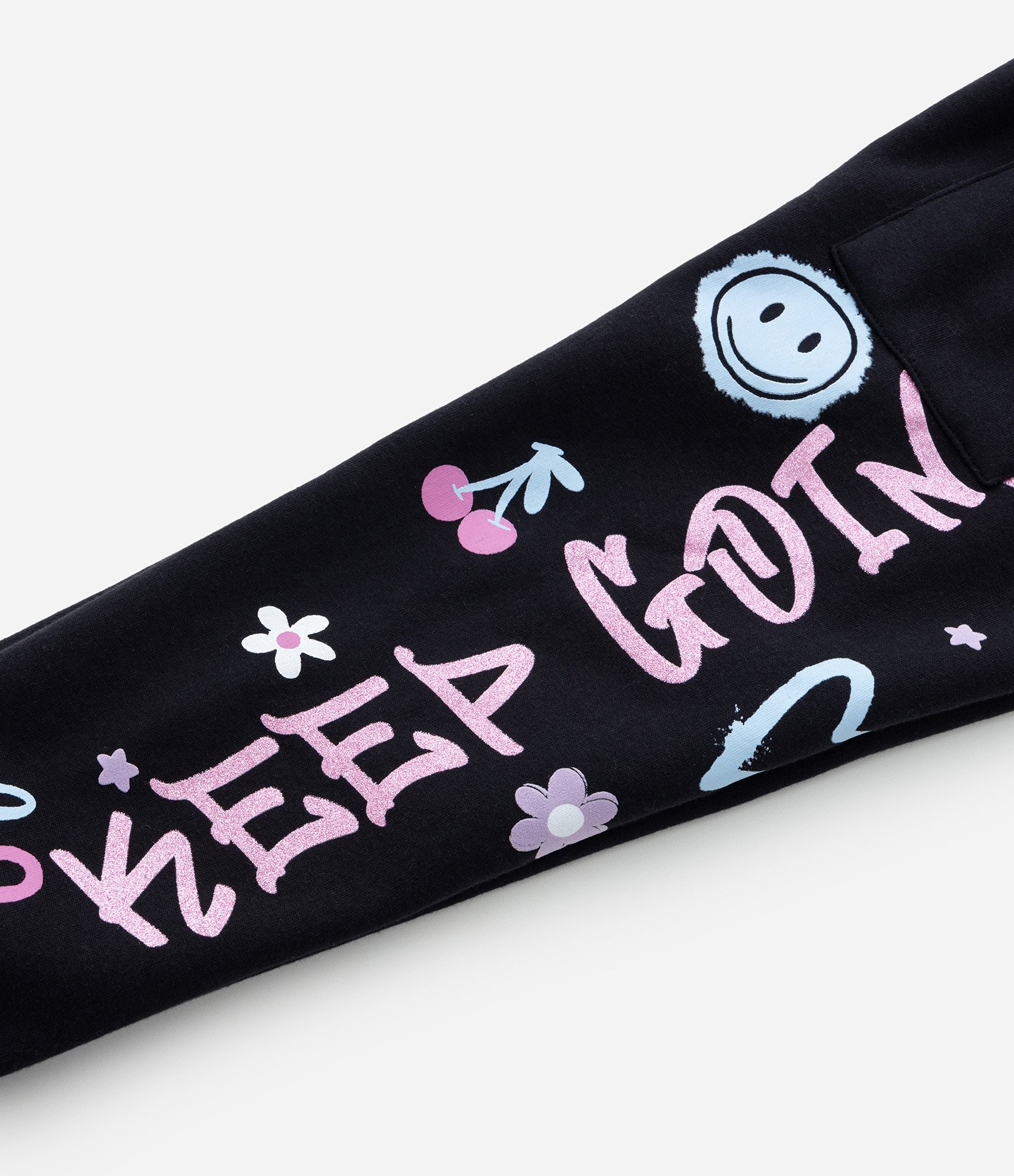 Calça Infantil com Bolso Cargo e Estampa Doodles - Tam 5 a 14 Anos Preto 6