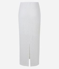 Saia Midi Evase de Renda com Fenda