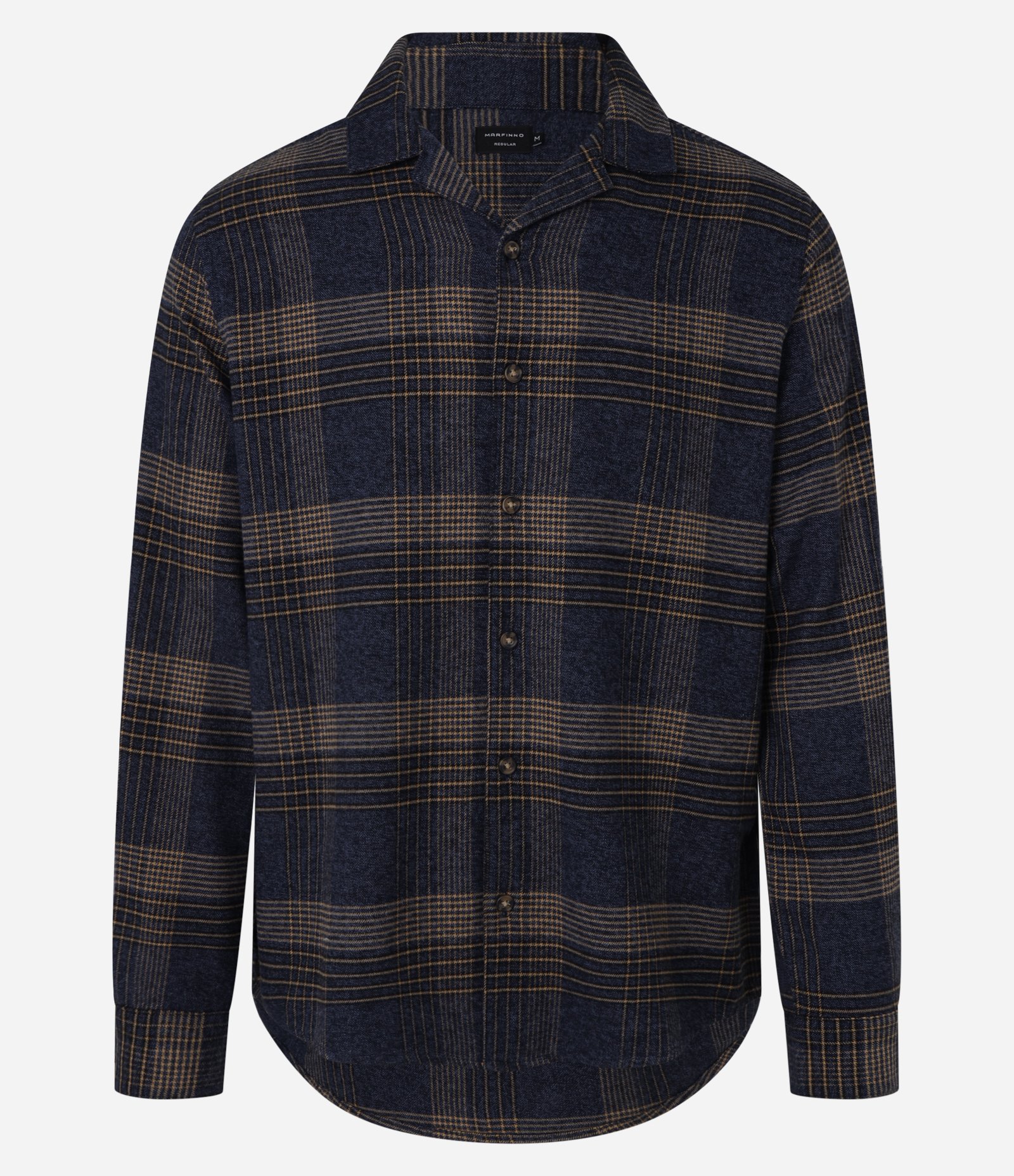 Camisa Regular em Flanela com Estampa Xadrez Azul/Marrom 5