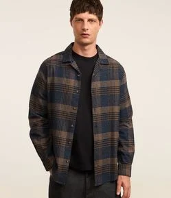 Camisa Regular em Flanela com Estampa Xadrez
