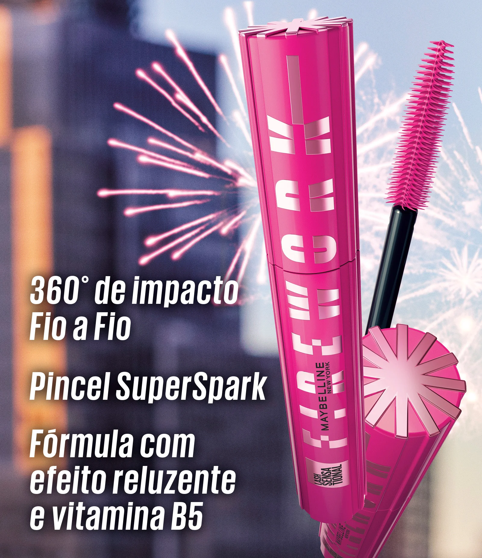 Máscara de Cílios Lash Sensational Firework Maybelline NY Lavável  À Prova D'Água 2