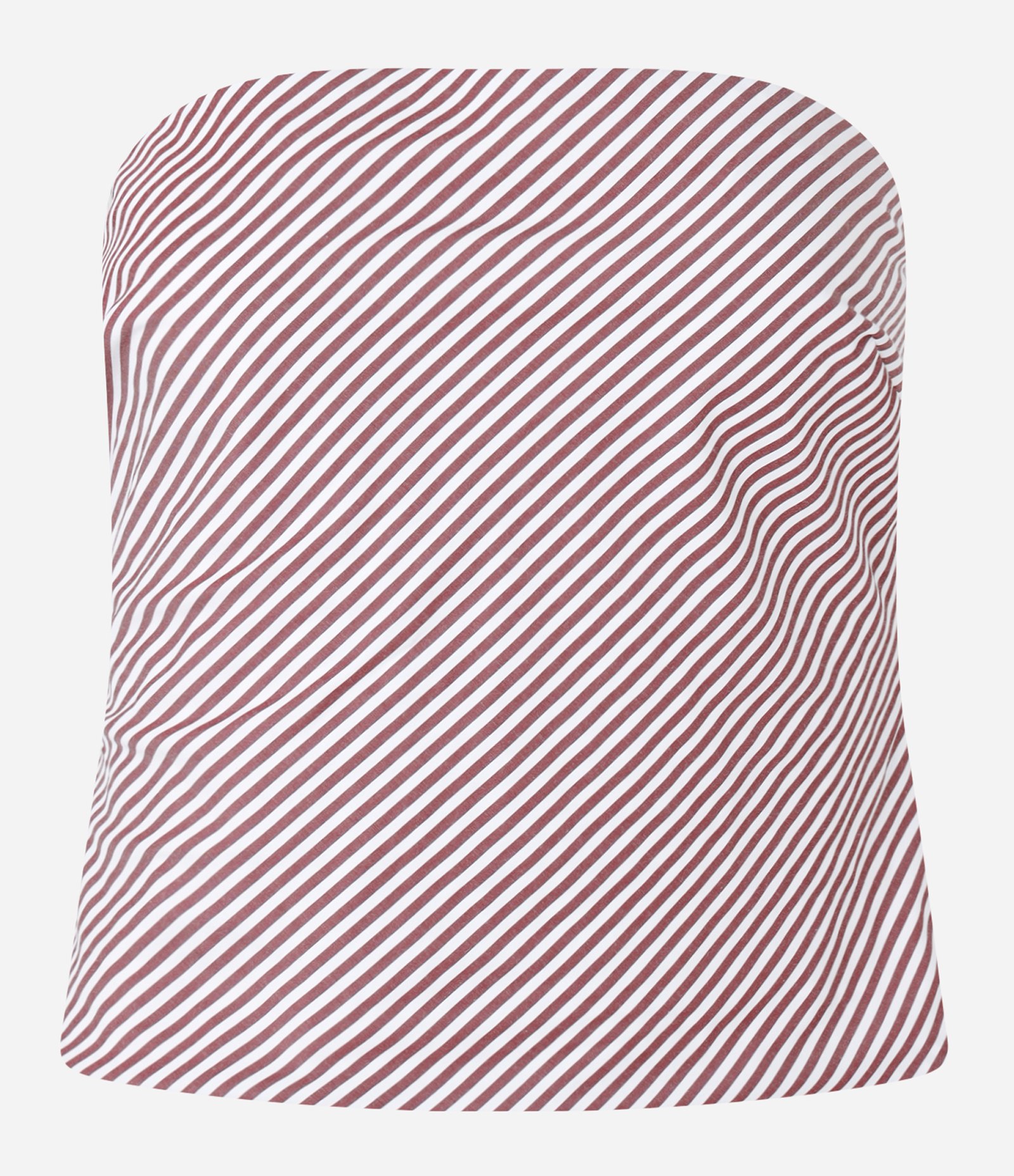 Blusa Tomara Que Caia em Tricoline Listrado com Lastex Vermelho/Branco 1