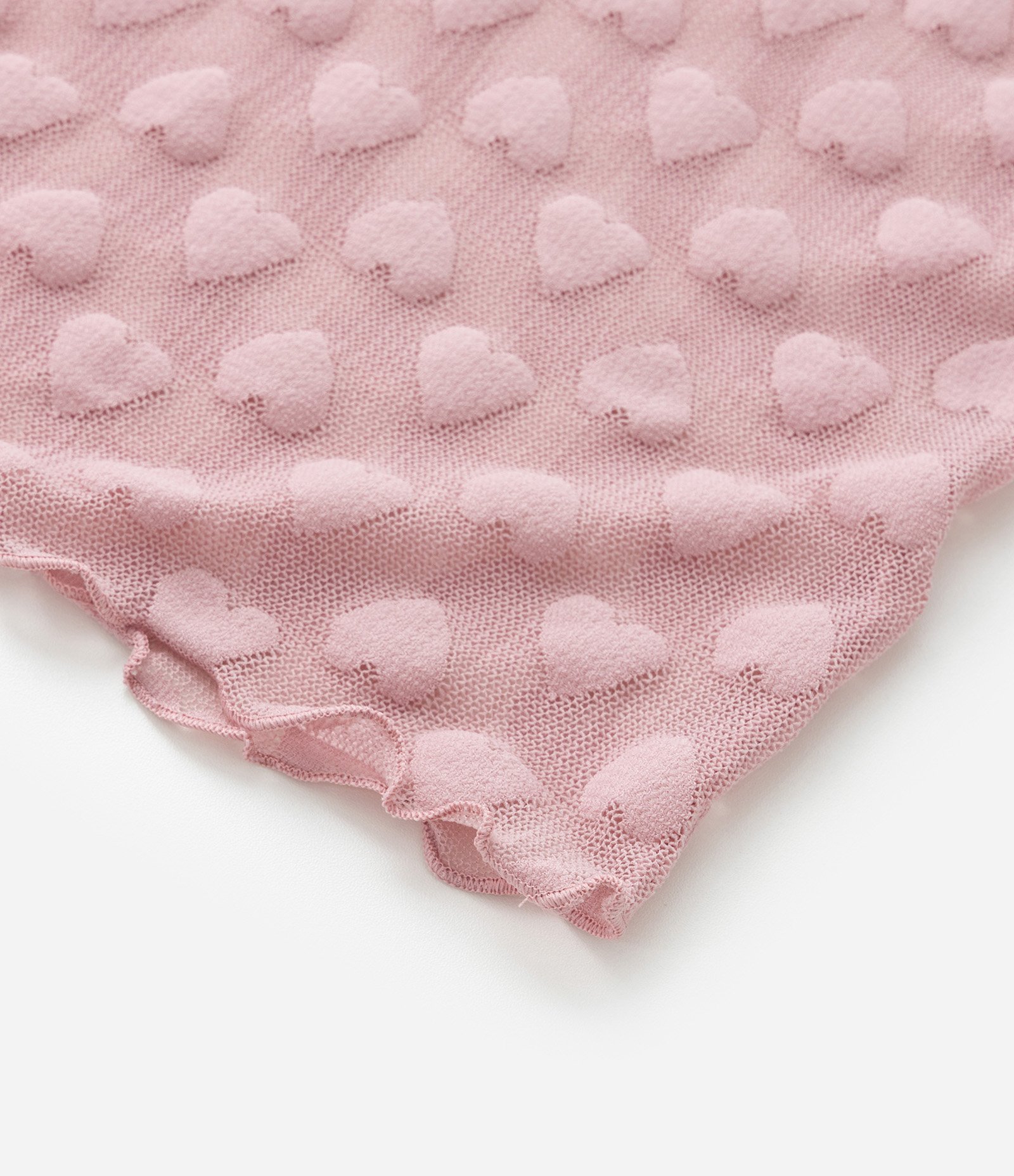 Blusa Texturizada de Corações com Top Interior - Tam 5 a 14 anos Rosa 7