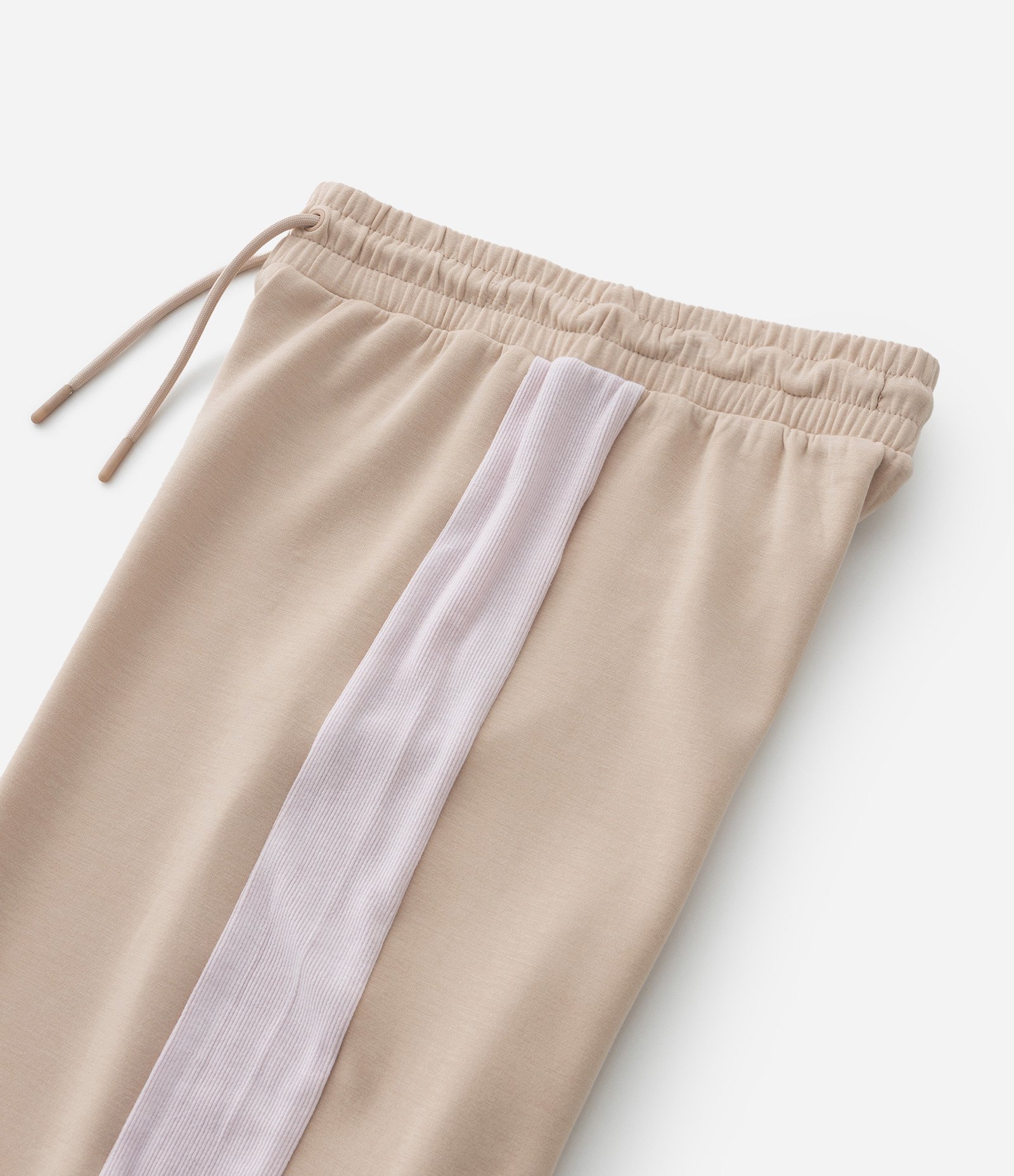 Calça Wide Leg Infantil em Modal com Listra Lateral - Tam 5 a 14 Anos Bege 4