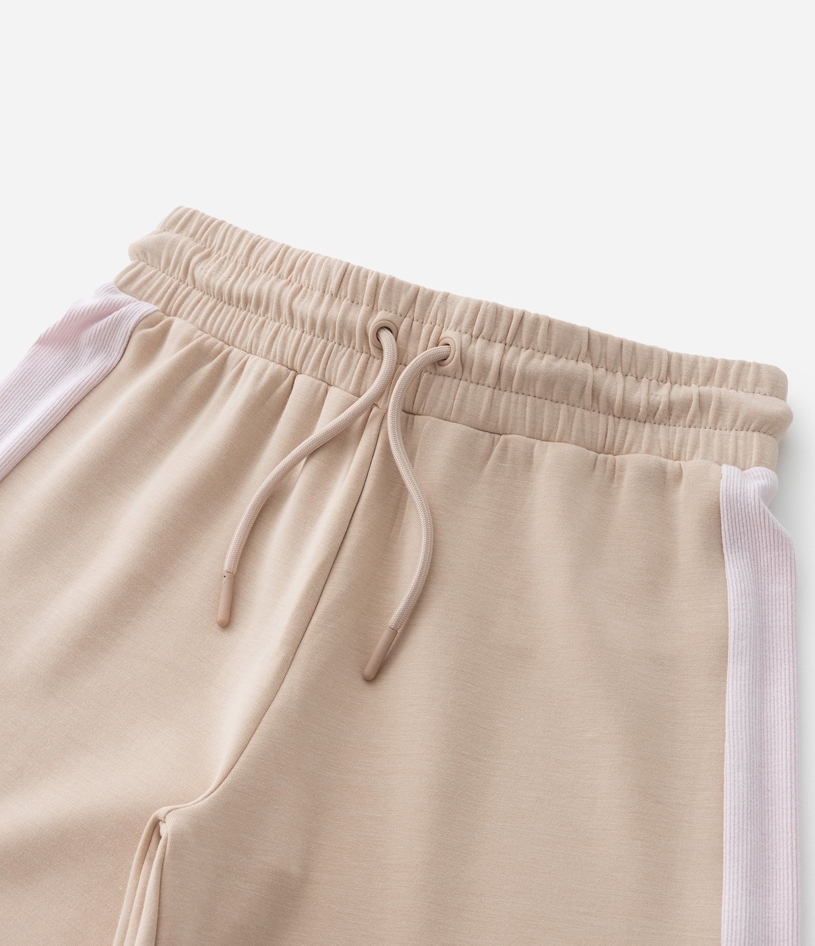 Calça Wide Leg Infantil em Modal com Listra Lateral - Tam 5 a 14 Anos Bege 5
