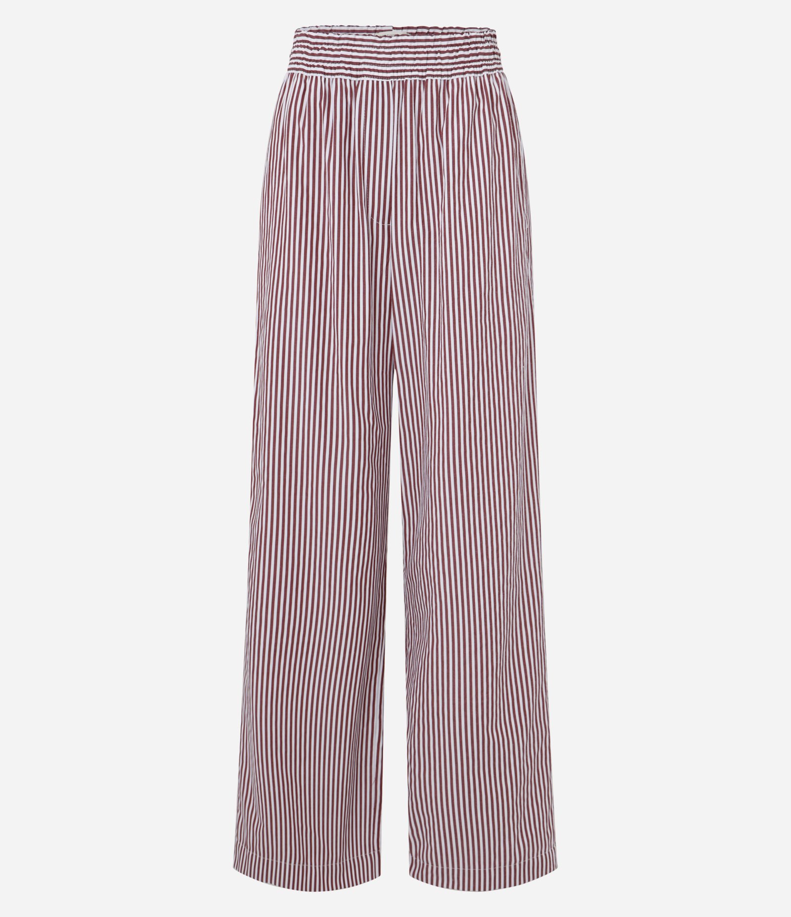 Calça Reta em Tricoline Listrada Vermelho 5