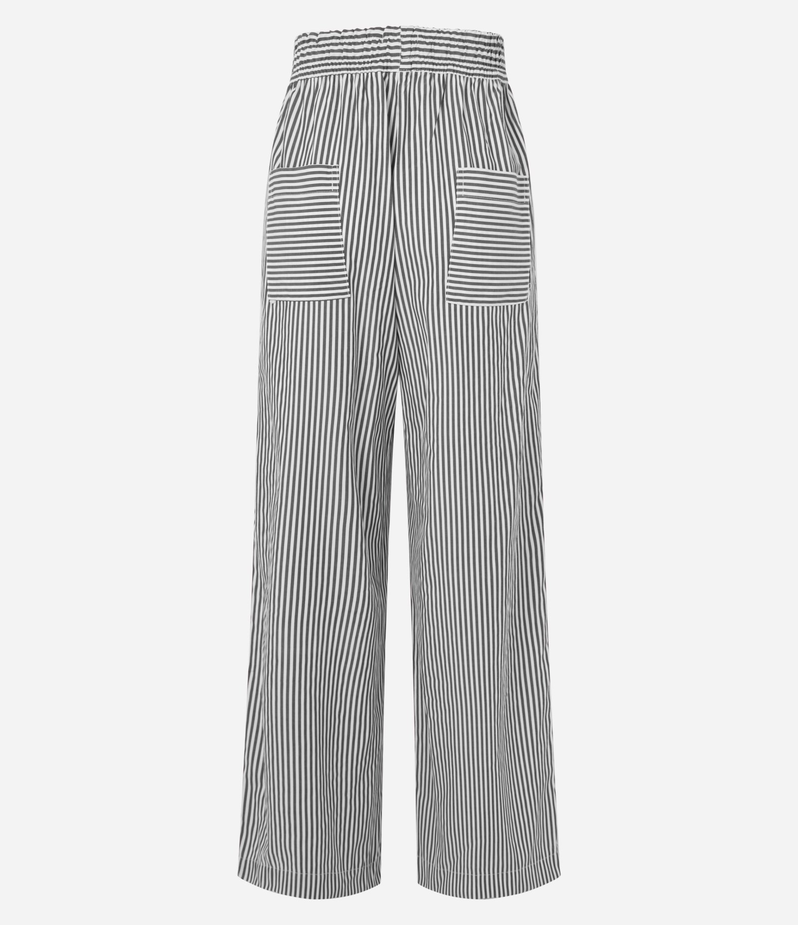 Calça Reta em Tricoline Listrada Cinza 6