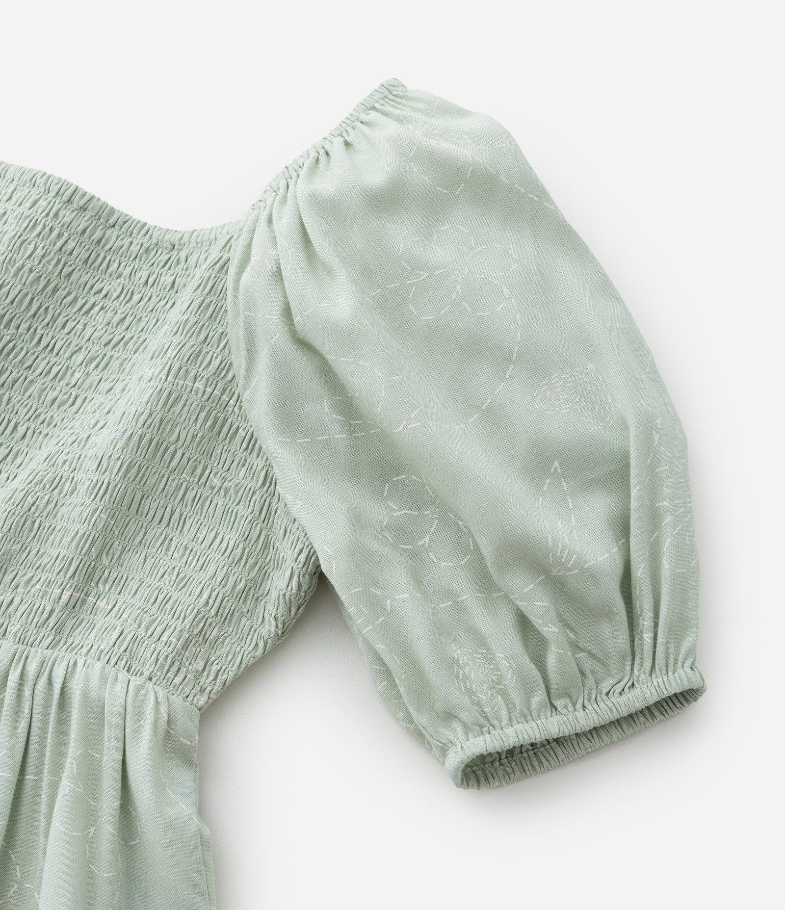 Vestido Infantil com Manga Bufante e Estampa Pontilhada - Tam 5 a 14 Anos Verde 4