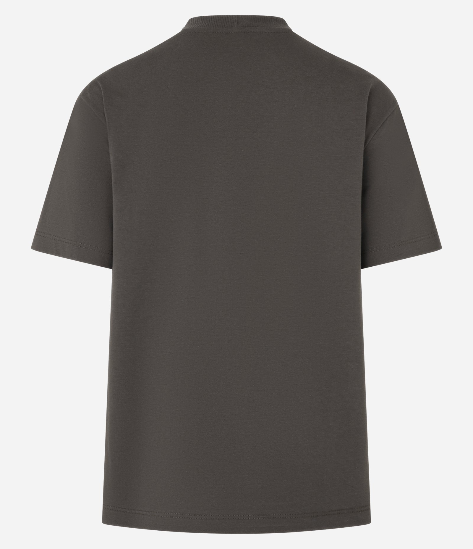 Camiseta Regular em Algodão com Manga Curta Marrom Escuro 5
