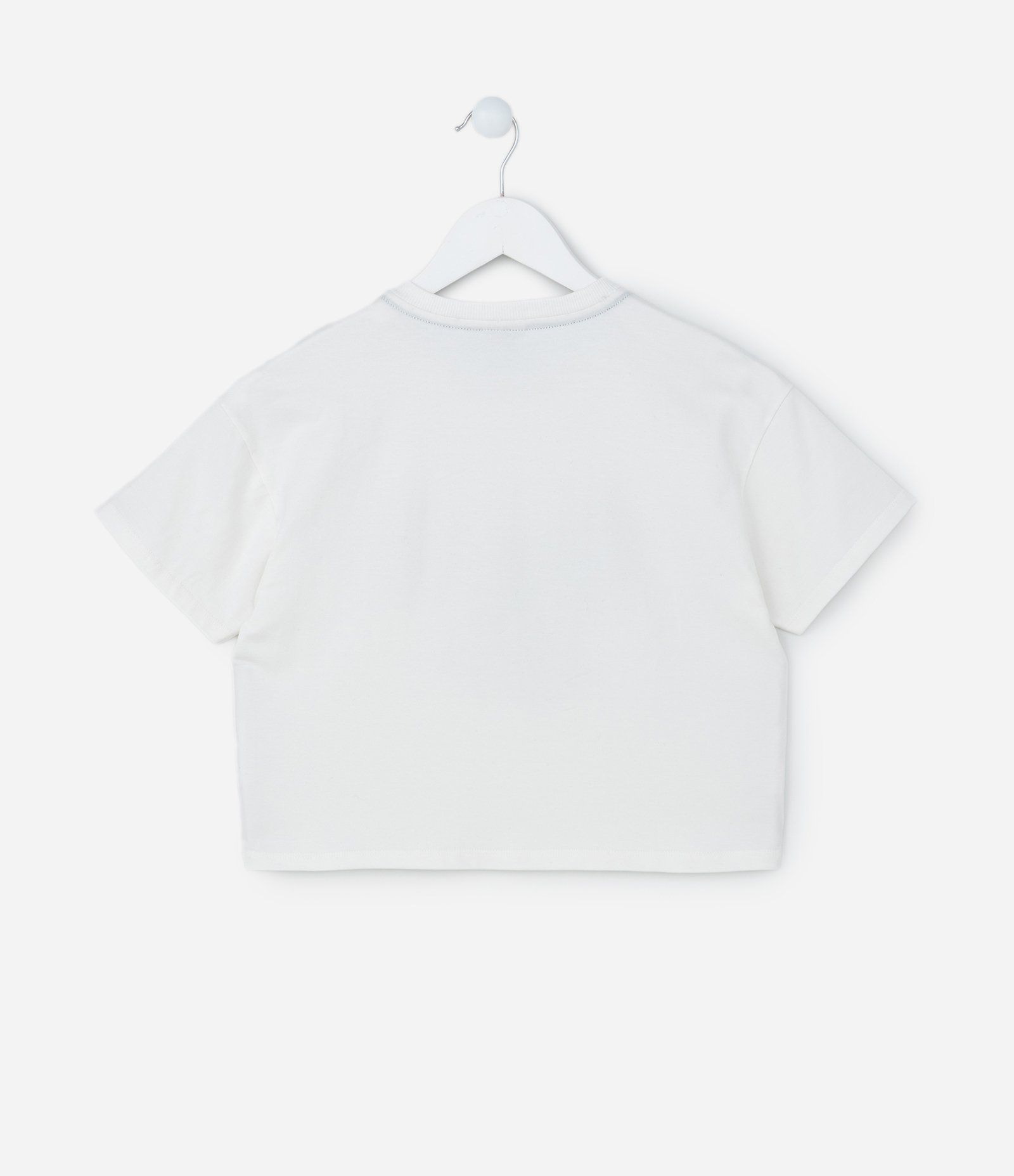Camiseta Curta Infantil com Estampa Laço - Tam 5 a 14 Anos Branco 2