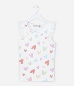 Regata Infantil em Ribana com Babado Broderie - Tam 5 a 14 Anos