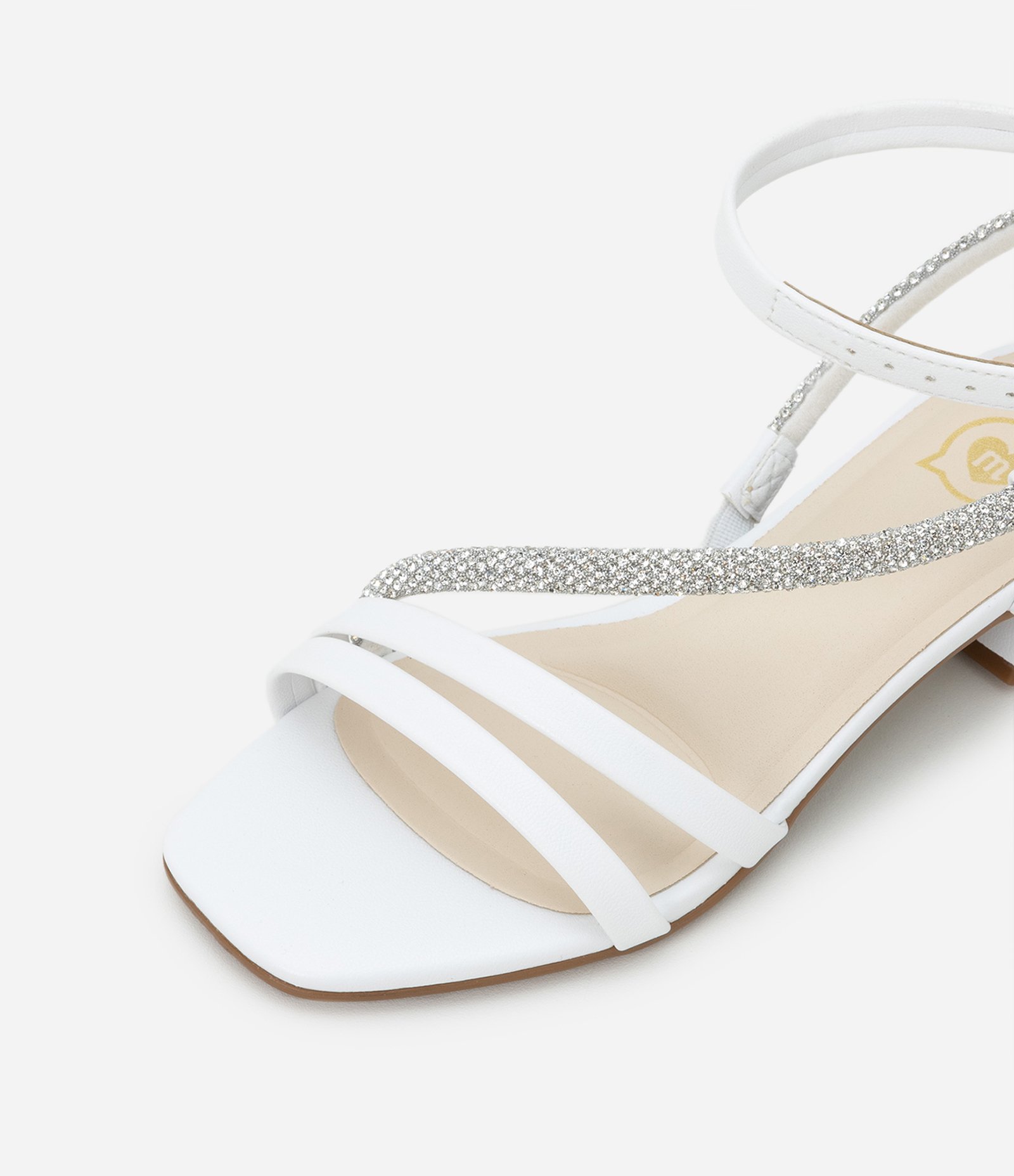 Sandália Infantil em PU com Tira em Strass Molekinha - Tam 27 a 34 Branco 3