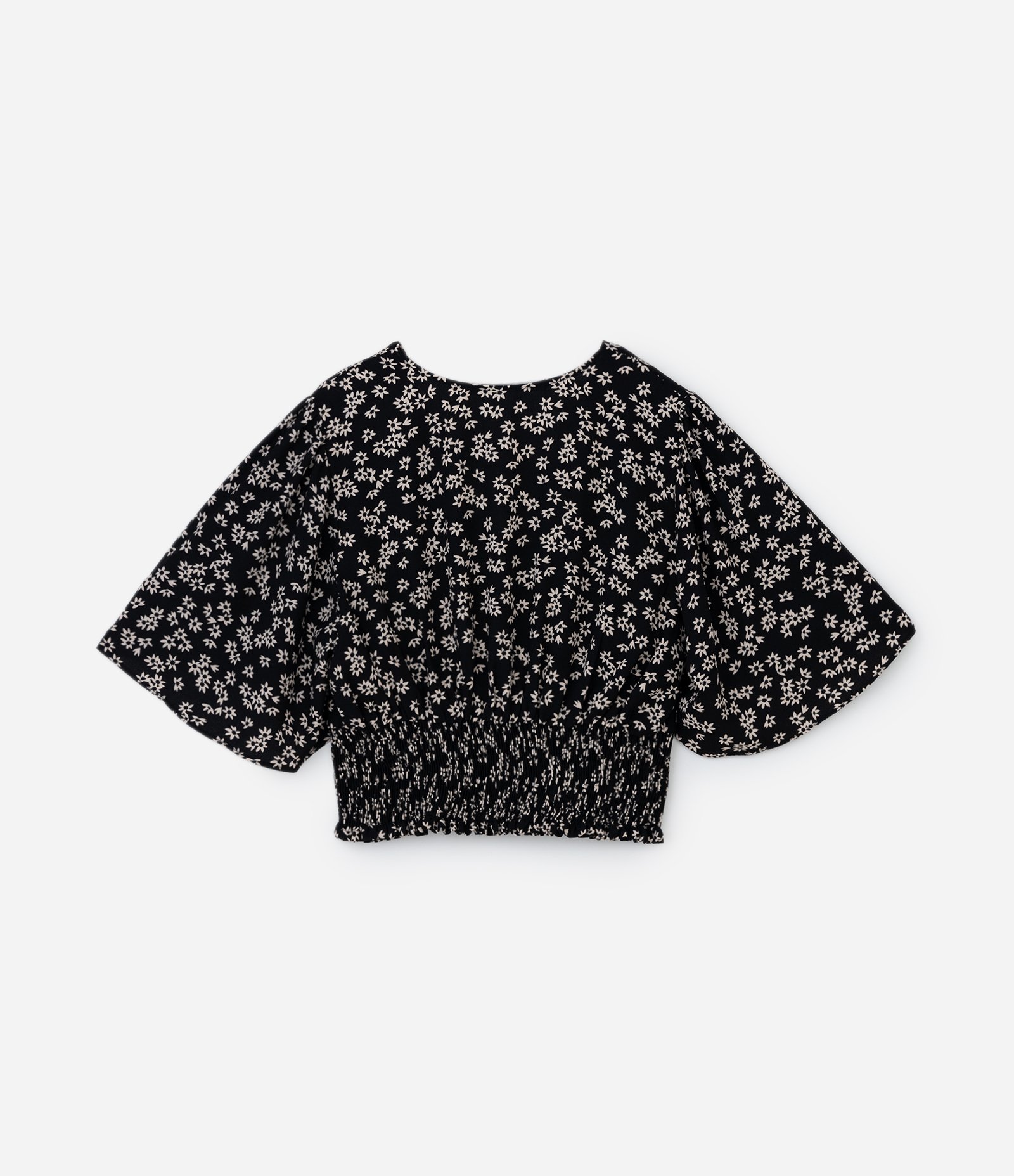 Blusa em Crepe Floral Liberty com Lastex Curve & Plus Size Preto 5