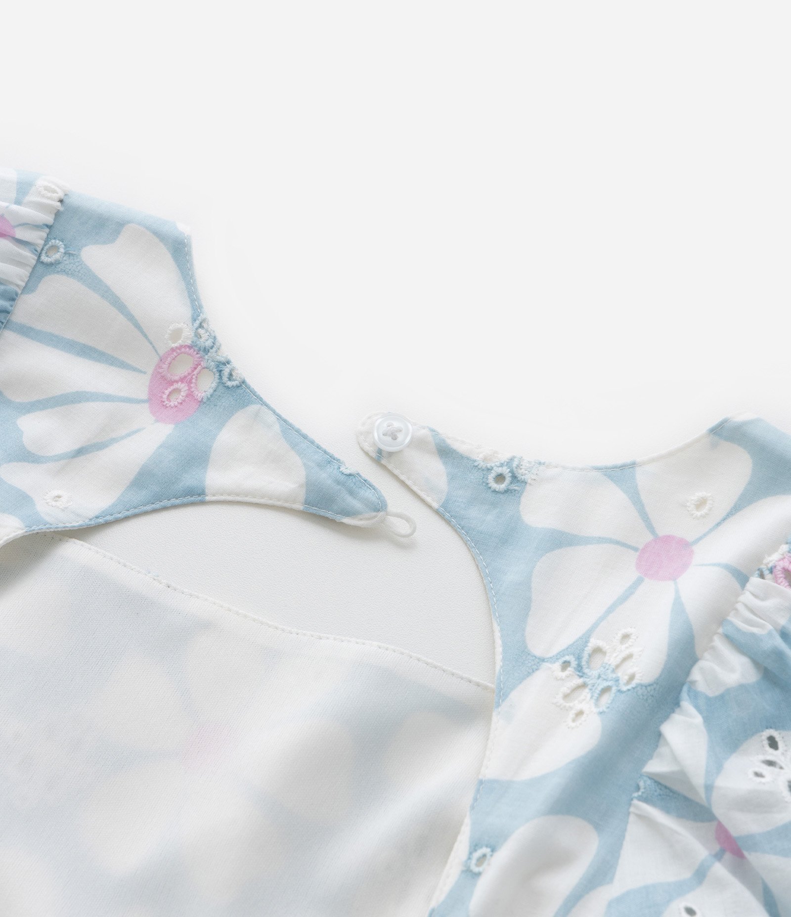 Vestido Infantil em Cotton com Estampa Floral - Tam 5 a 14 Anos Azul 4