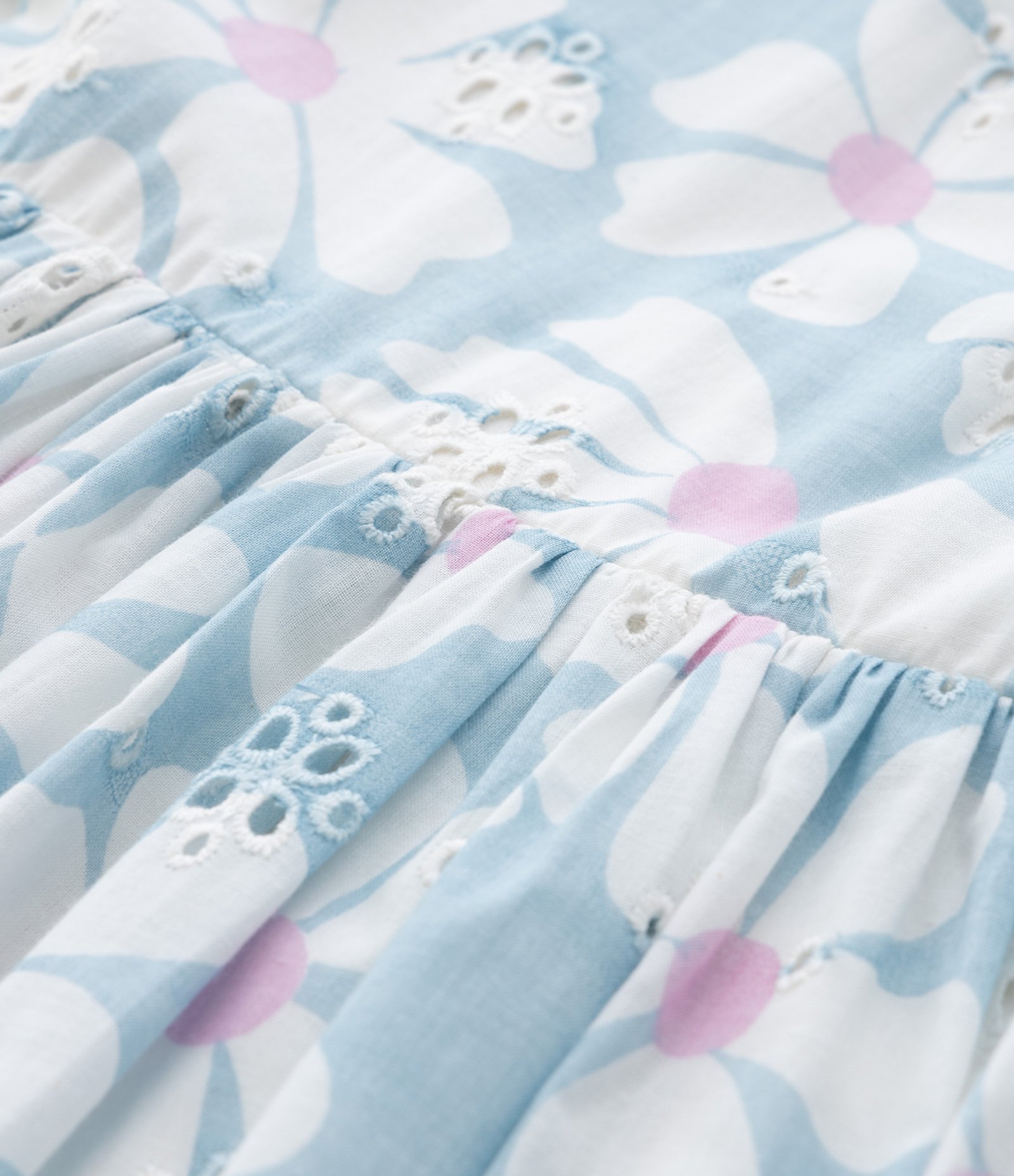 Vestido Infantil em Cotton com Estampa Floral - Tam 5 a 14 Anos Azul 6