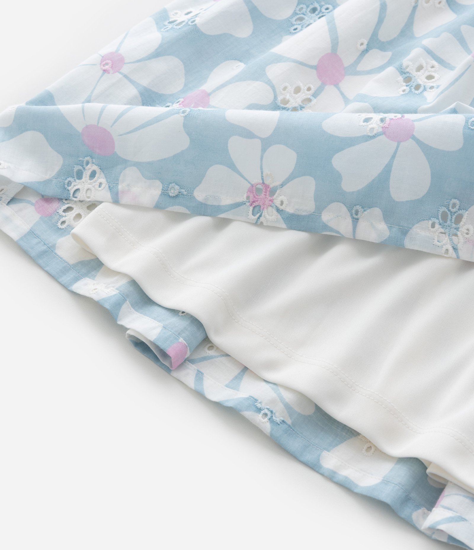 Vestido Infantil em Cotton com Estampa Floral - Tam 5 a 14 Anos Azul 7