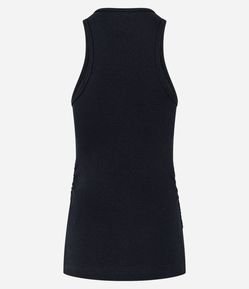 Blusa Regata em Ribana com Drapeado Lateral