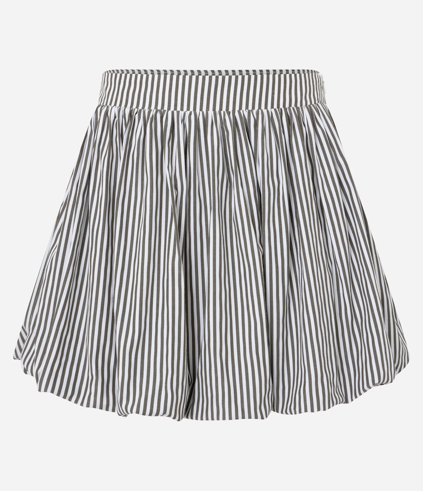 Saia Balonê em Tricoline Listrada Cinza 5