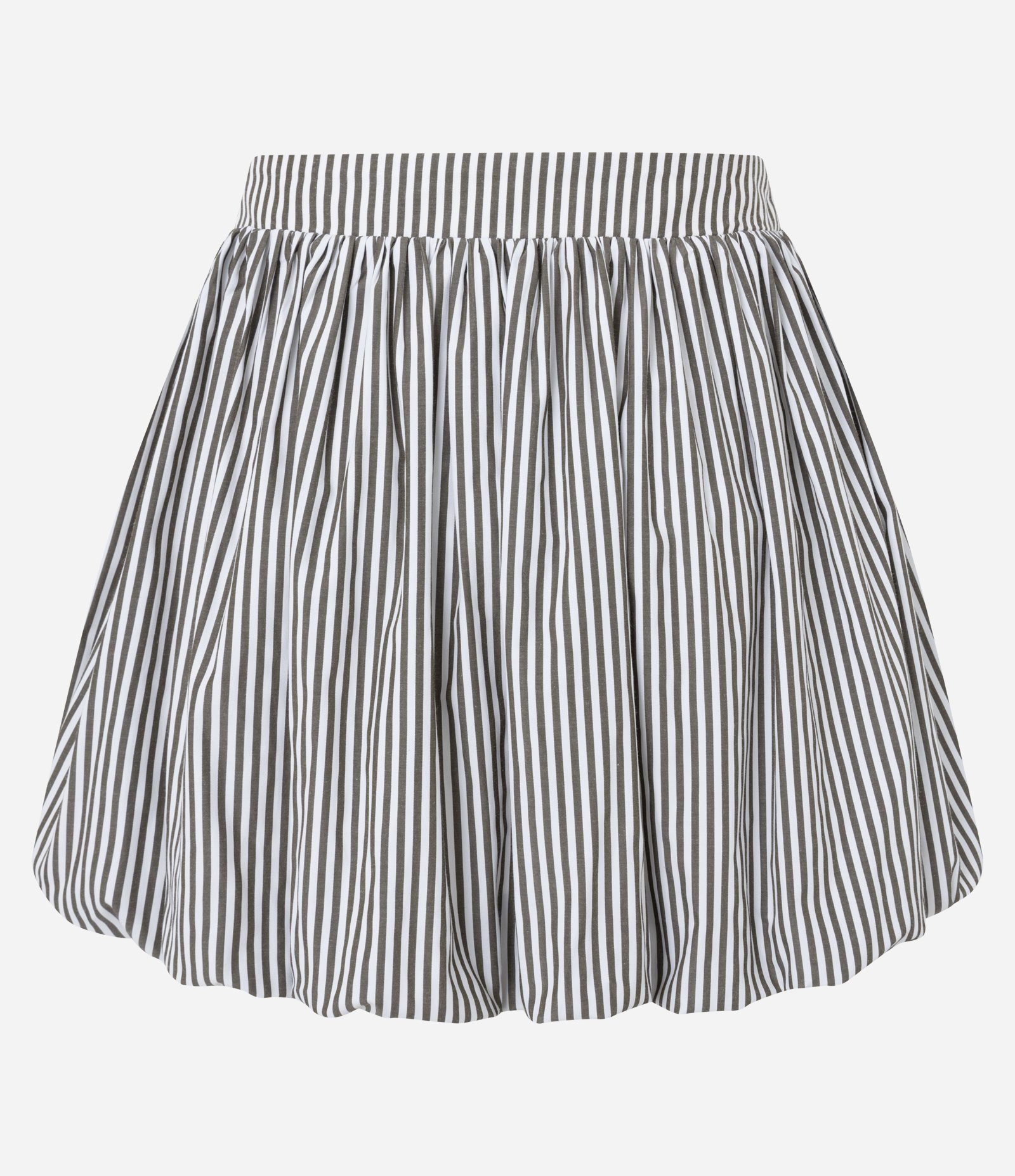 Saia Balonê em Tricoline Listrada Cinza 6