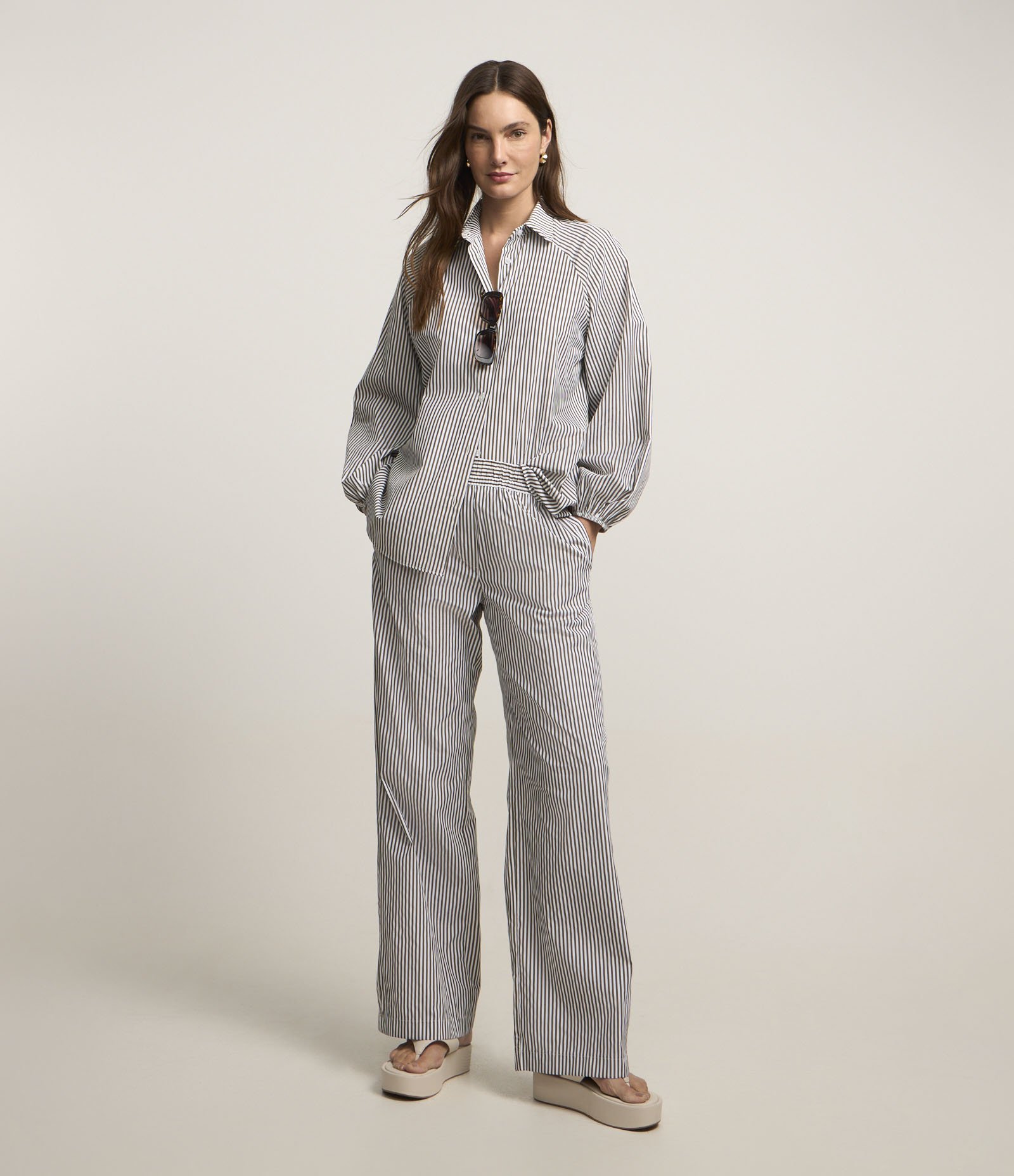 Camisa Listrado em Tricoline com Cava Raglan 2