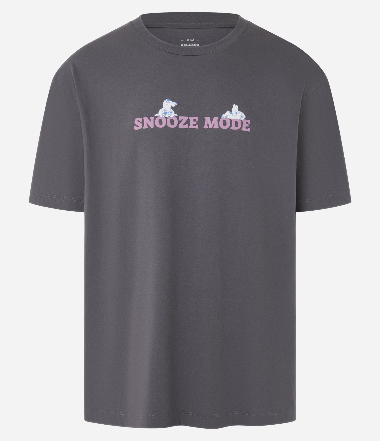 Camiseta Relaxed com Estampa Lilo e Stitch Cinza 5