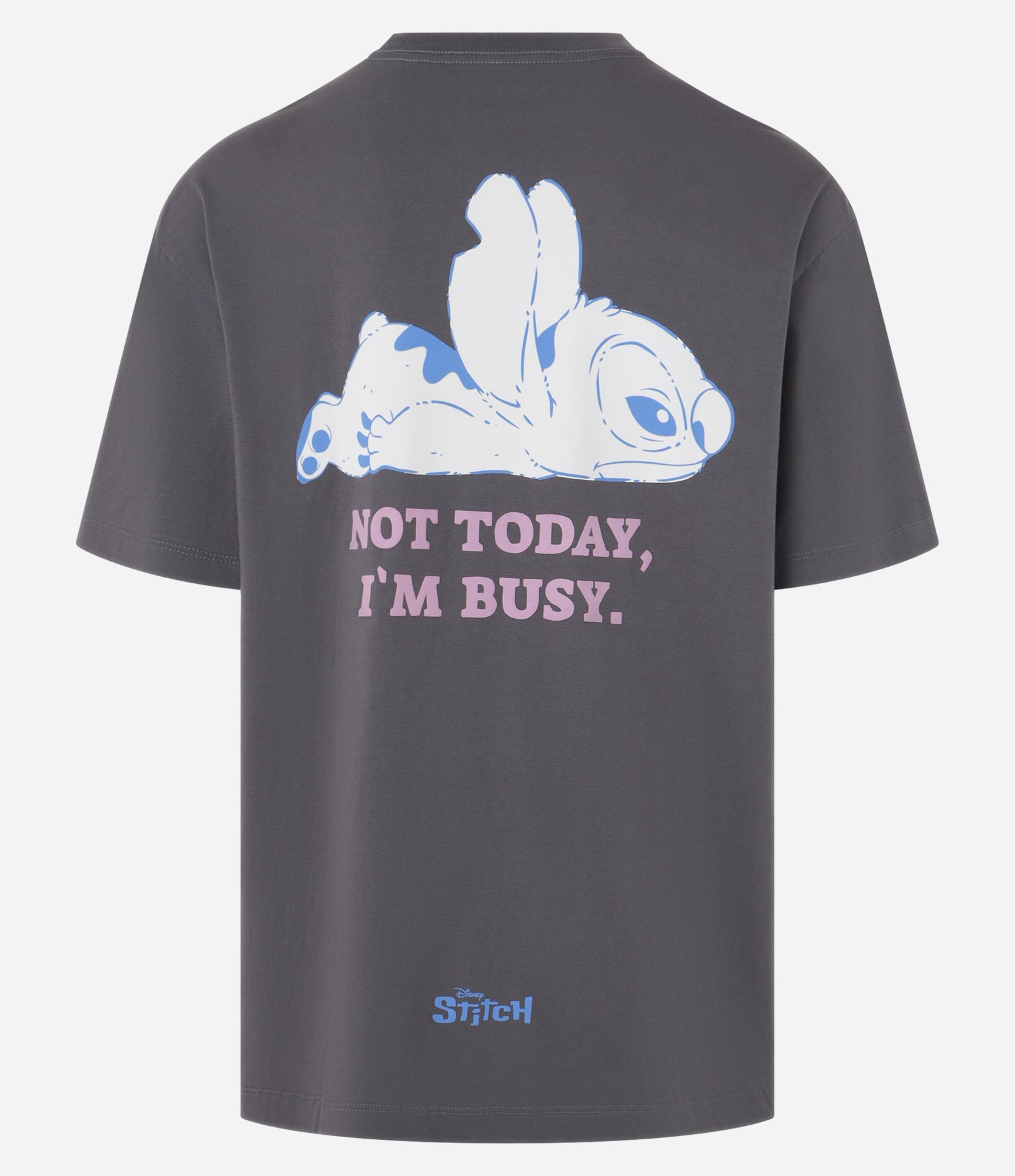 Camiseta Relaxed com Estampa Lilo e Stitch Cinza 6