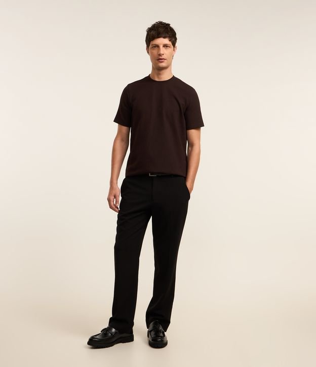 Camiseta Básica em Algodão com Textura