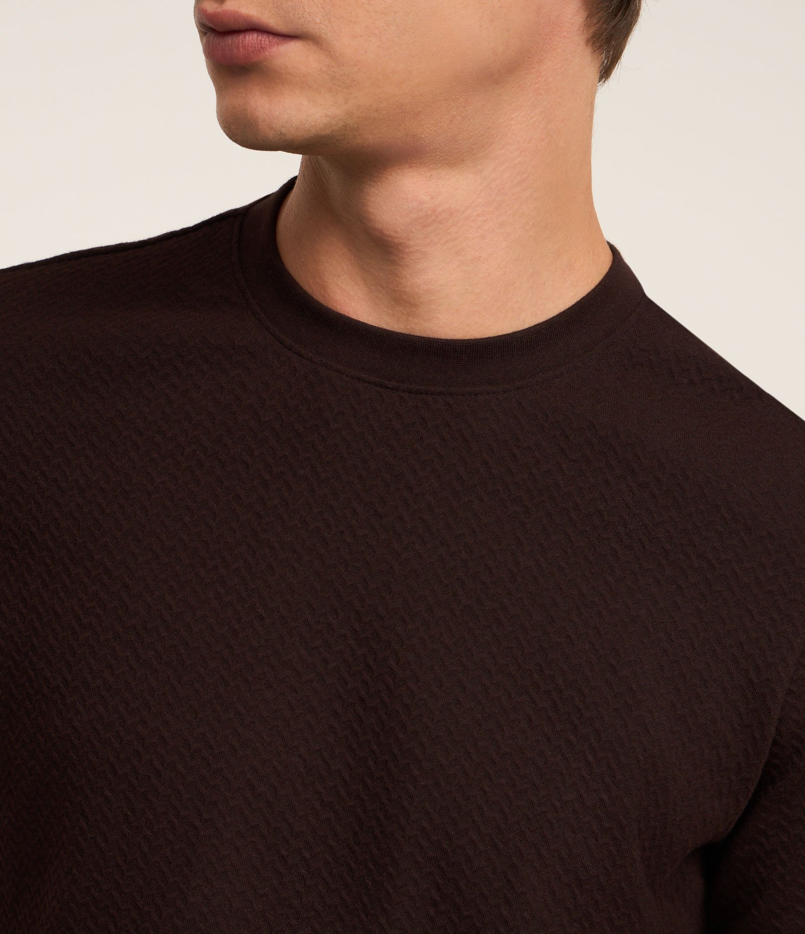 Camiseta Básica em Algodão com Textura Marrom 3