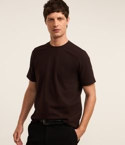Camiseta Básica em Algodão com Textura