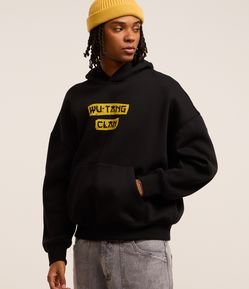 Casaco Boxy em Fleece com Felpa e Estampa de Dragão Oriental Wu Tang Clan