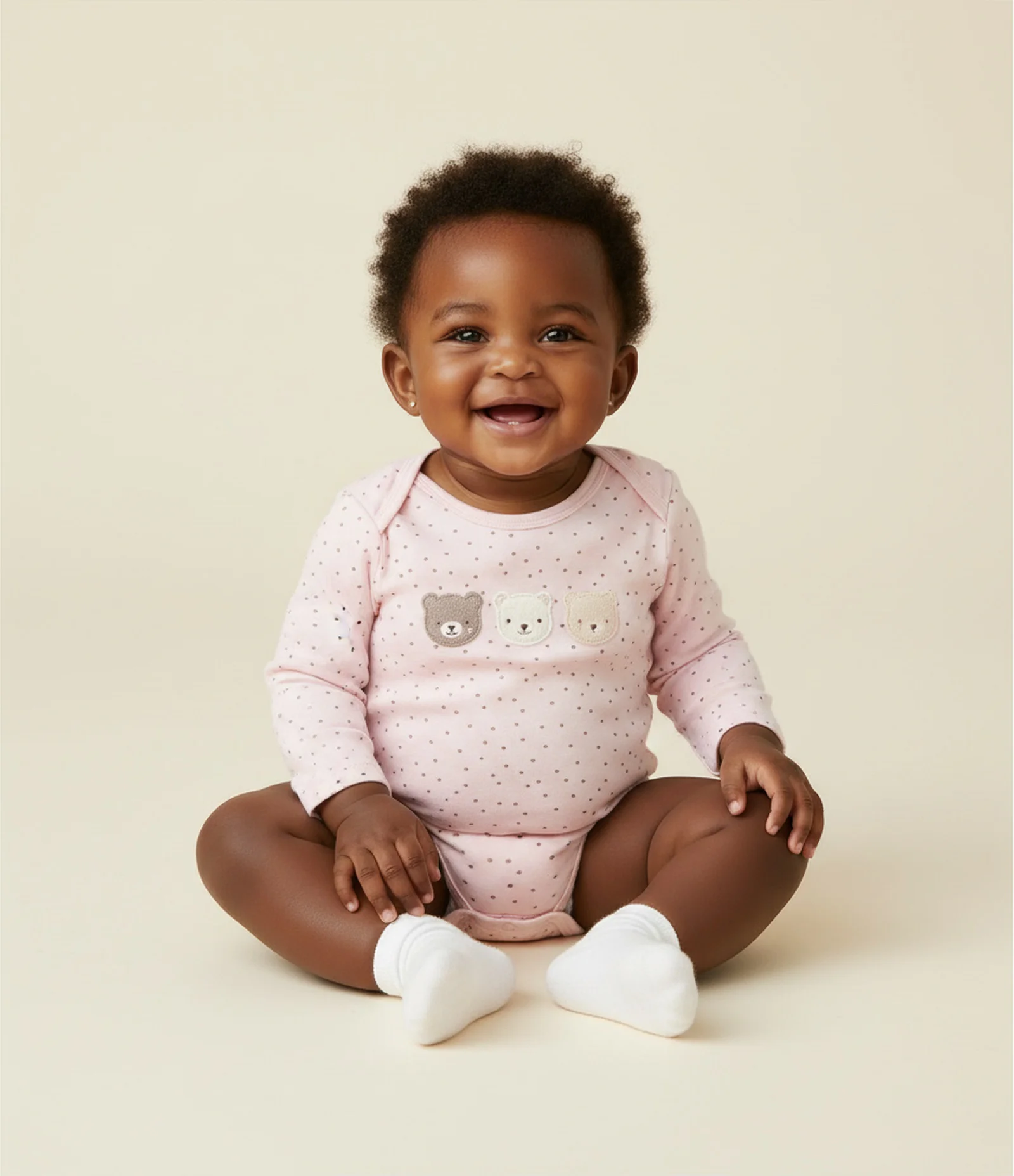 Body Infantil com Estampa Poá e Bichinhos - Tam RN a 18 meses Rosa 1