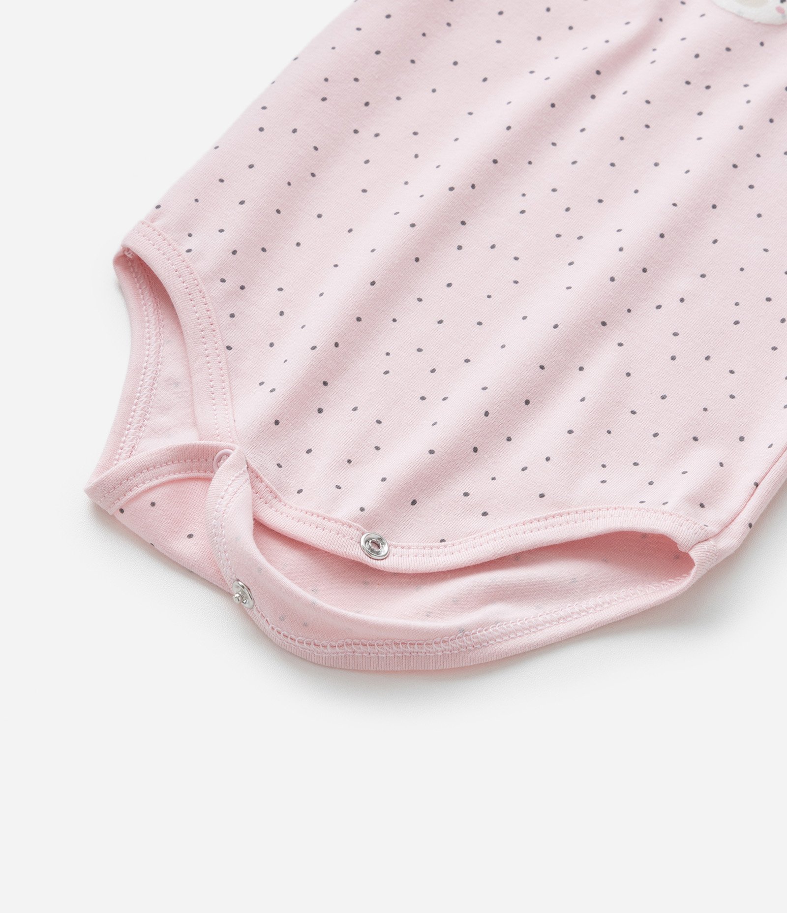 Body Infantil com Estampa Poá e Bichinhos - Tam RN a 18 meses Rosa 5