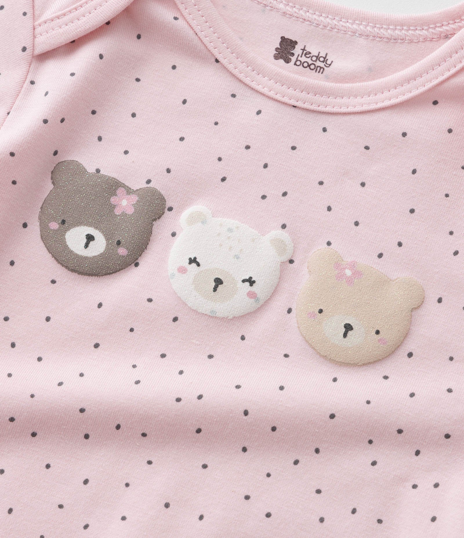 Body Infantil com Estampa Poá e Bichinhos - Tam RN a 18 meses Rosa 6