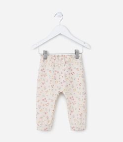 Calça Infantil com Estampa Floral - Tam 0 a 18 meses