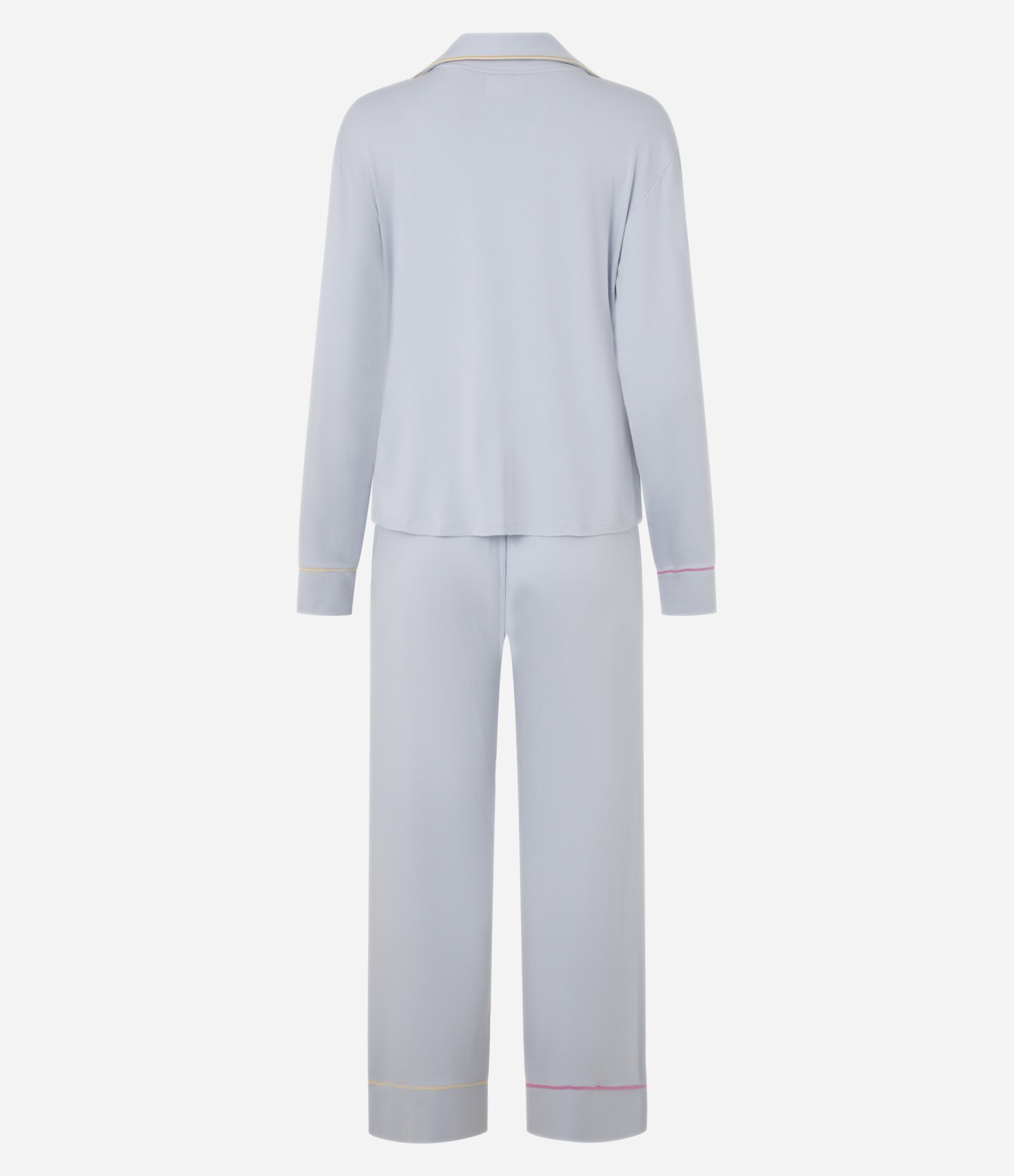 Pijama Americano em Viscolycra com Viés Contrastante Bicolor Azul 6