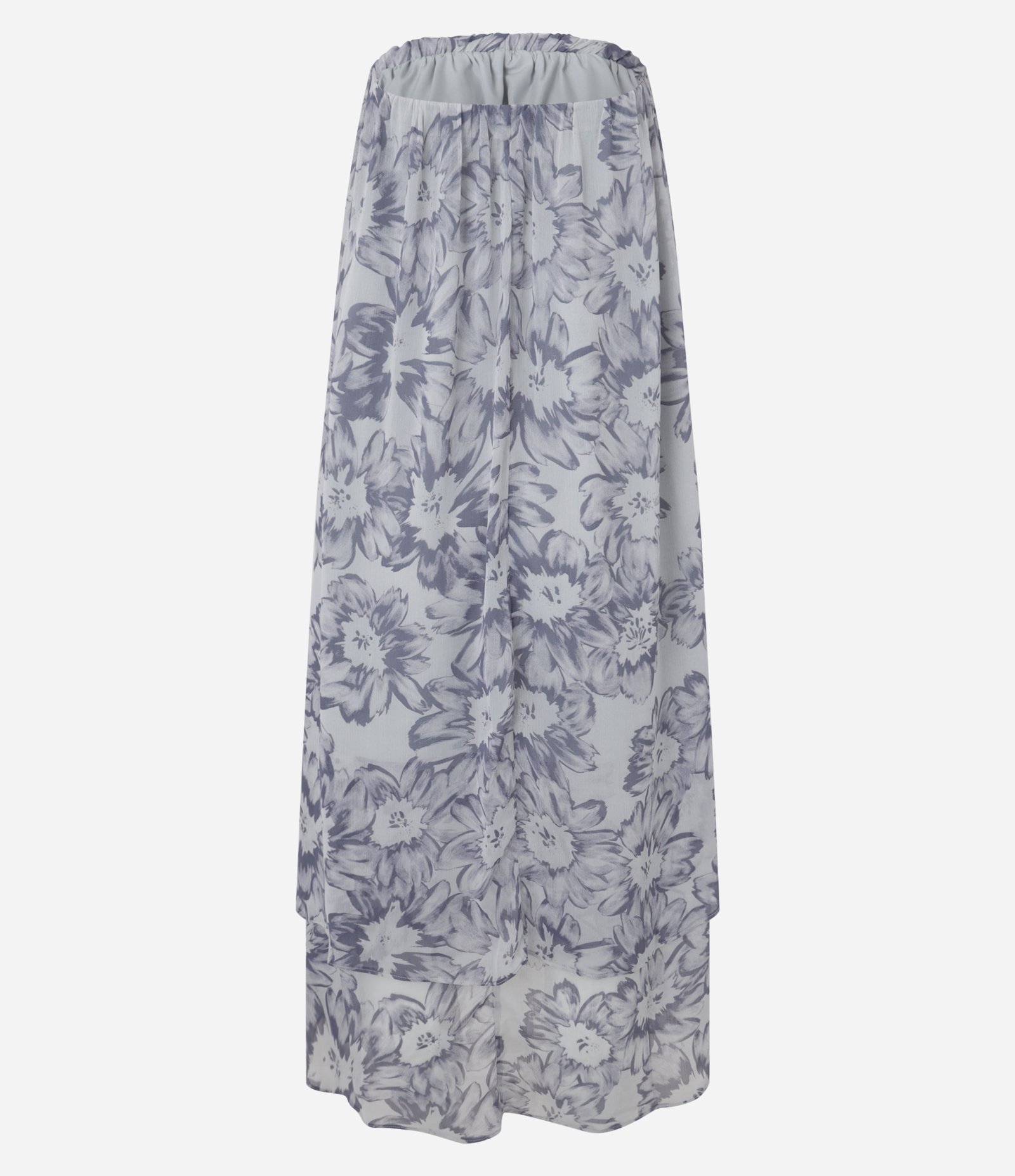 Vestido Tomara que Caia em Chiffon Floral com Camadas Cinza 6