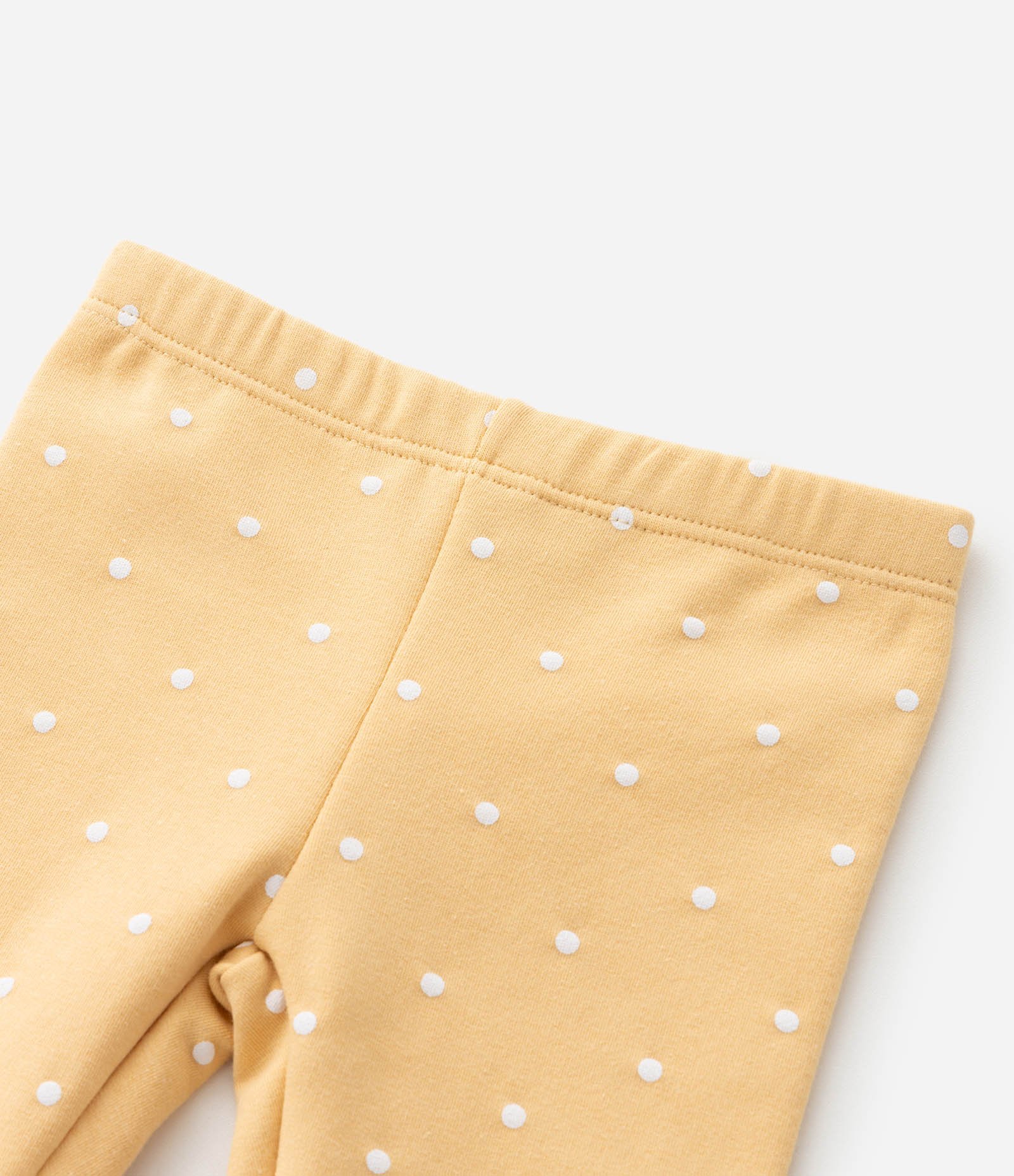 Conjunto Infantil Quentinho Poá com Babado e Bordado de Cereja - Tam 0 a 18 meses Amarelo 5