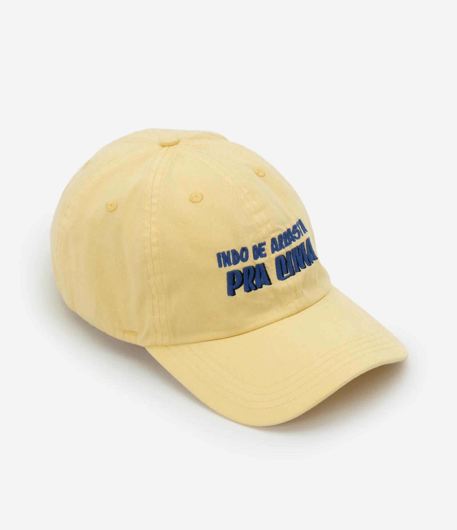 Boné em Sarja com Estampa Bordada Indo de Arrasta Pra Cima Amarelo 2