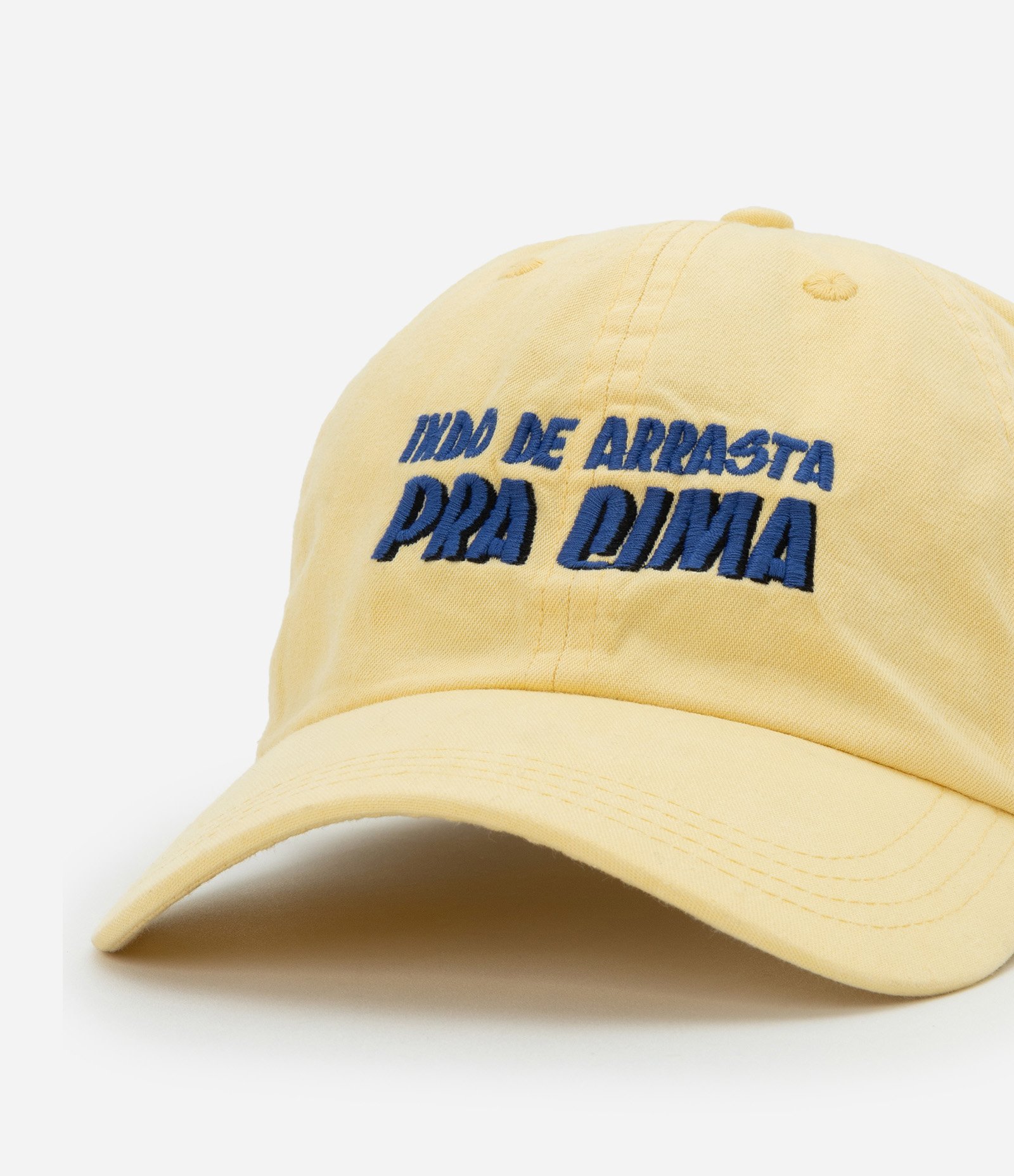 Boné em Sarja com Estampa Bordada Indo de Arrasta Pra Cima Amarelo 5