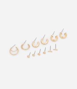 Kit 06 Brincos em Metal com Formatos Diversos