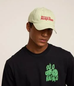 Boné em Sarja com Bordado Meet Me At The Bloquinho