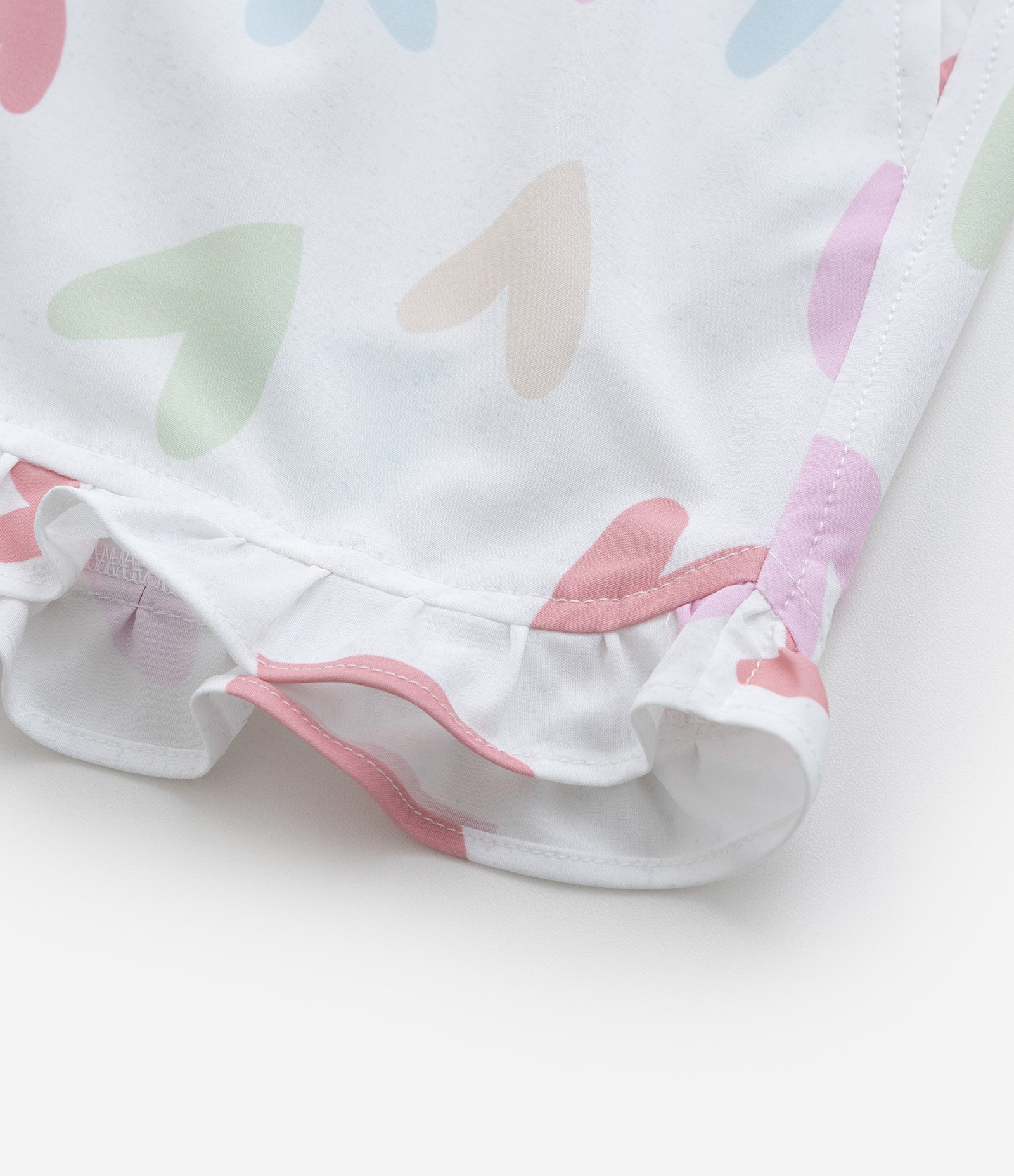 Short Infantil com Babadinhos e Estampa Corações - Tam 5 a 14 Anos Multicores 4