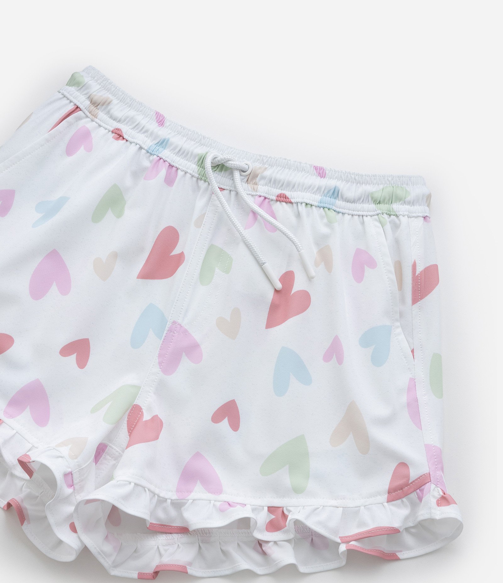 Short Infantil com Babadinhos e Estampa Corações - Tam 5 a 14 Anos Multicores 5