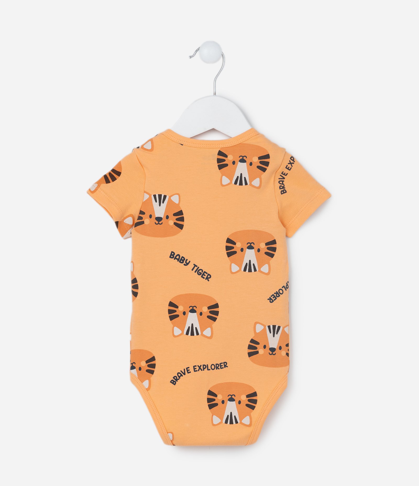 Body Infantil com Estampa Tigrinho - Tam 0 a 18 meses Laranja 2