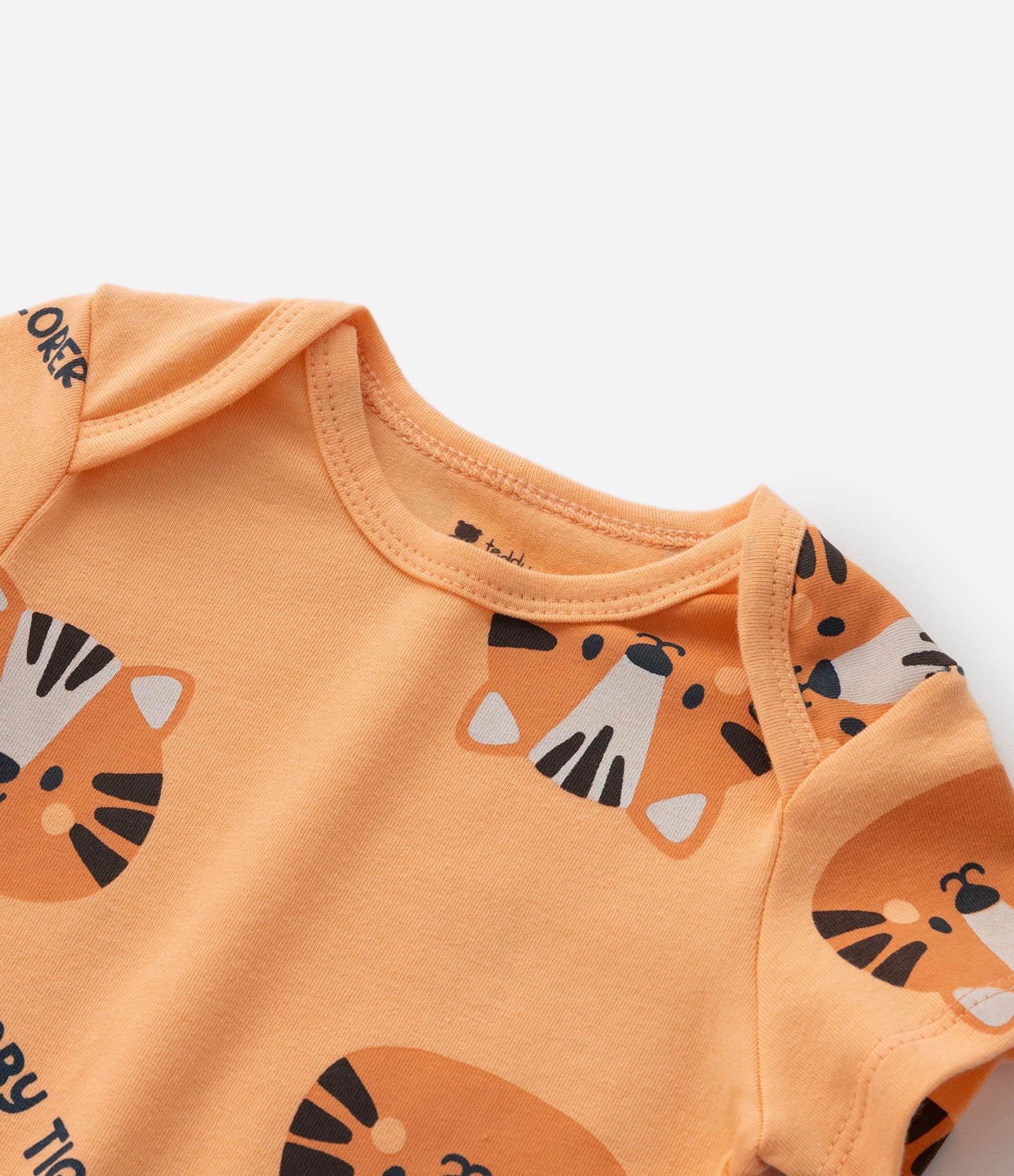 Body Infantil com Estampa Tigrinho - Tam 0 a 18 meses Laranja 6