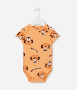 Body Infantil com Estampa Tigrinho - Tam 0 a 18 meses